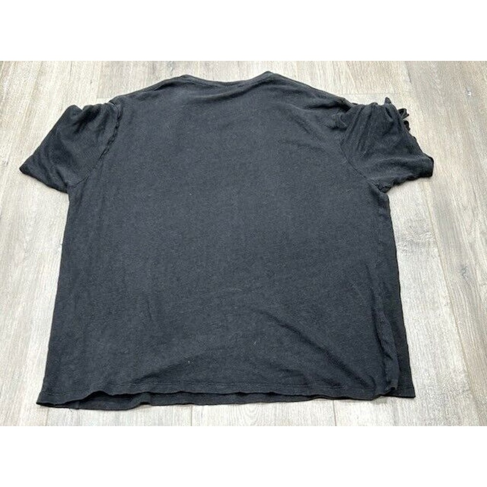 Iro Womens Lace Up Short Sleeves T-Shirt Crew Neck 100% Linen Black Size Medium - Picture 2 of 8